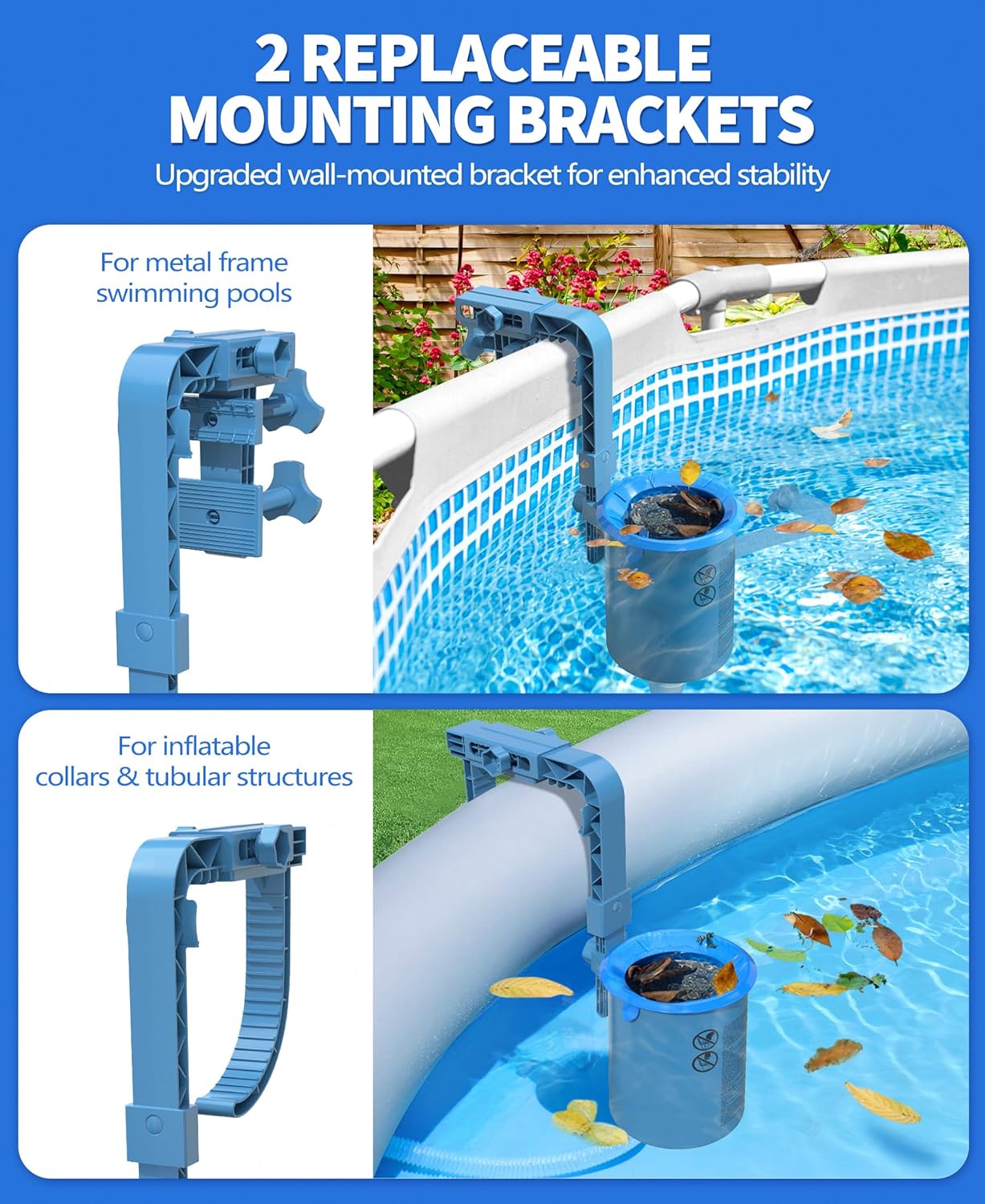 Thumbnail 1 de LanOcean Oberflächenskimmer Pool – höhenverstellbares Skimmer-Set, Einhängeskimmer Ø18 cm mit herausnehmbarem Filterkorb