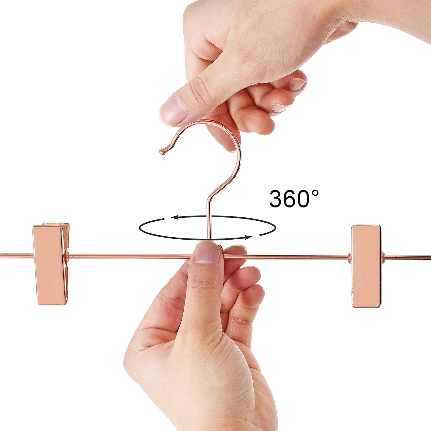 Thumbnail 6 de SONGMICS CRI46R-10 Metal Trouser Hangers, 31 cm, Rose Gold, 10-Pack