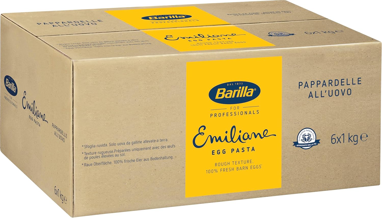 Detalle 1 de Barilla Emiliane Chef Pappardelle all’ Uovo – 6er Pack (6 x 1kg)