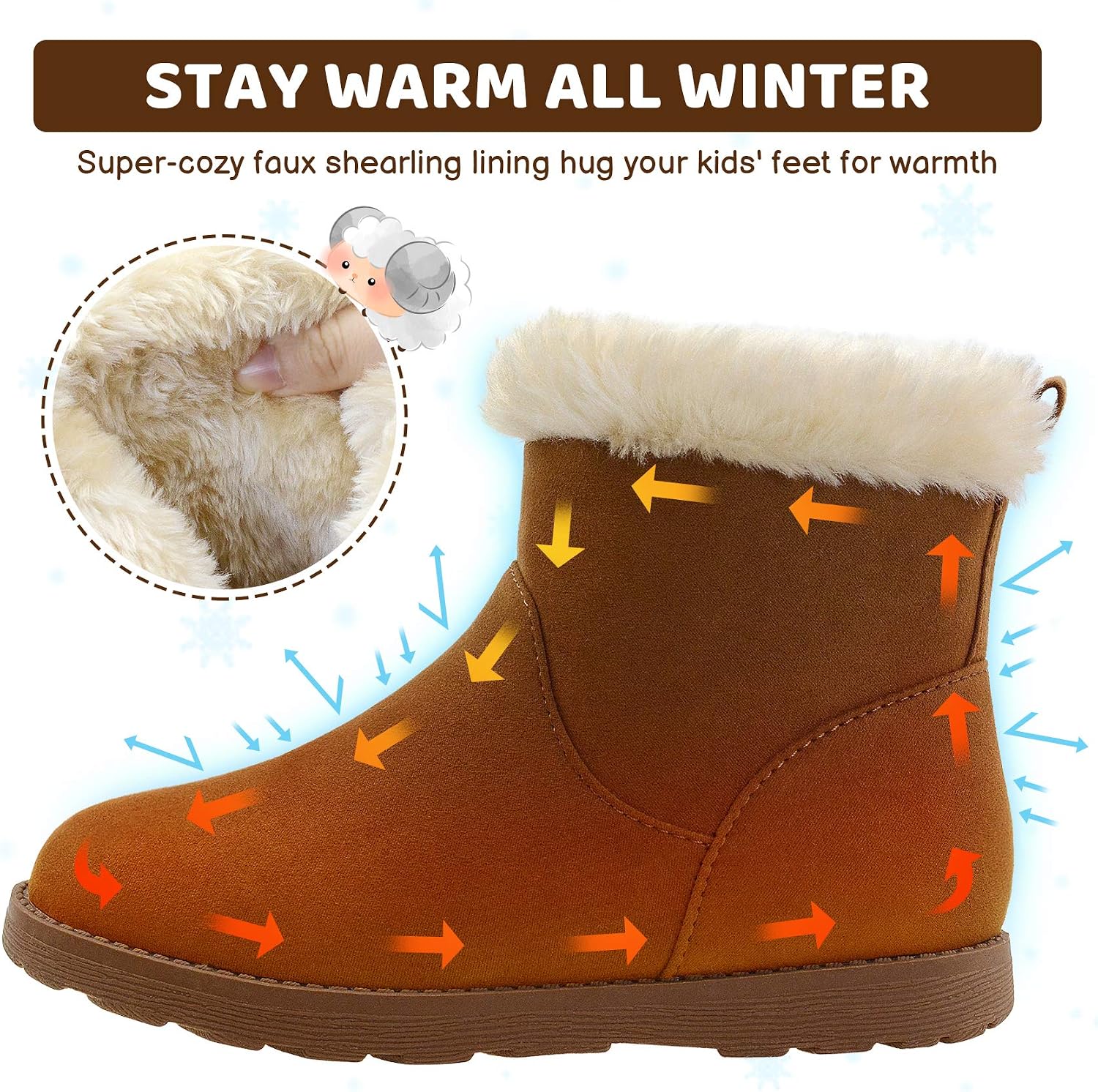 Detalle 2 de Vonair Girls' Short Winter Boots with Faux Fur
