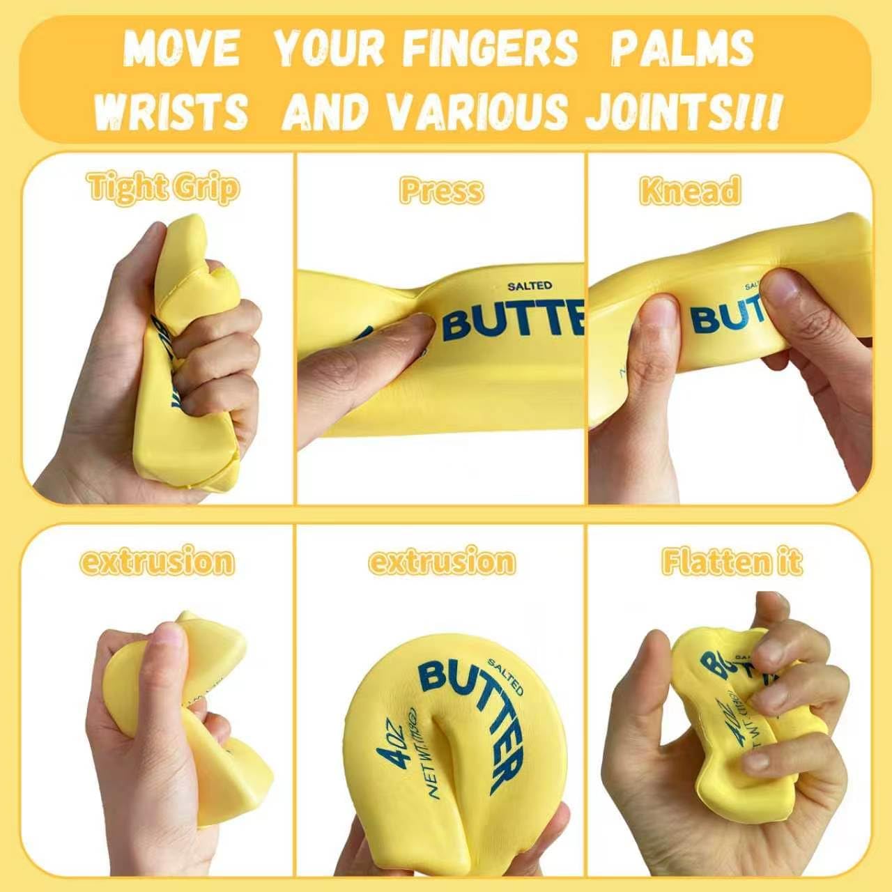 Thumbnail 2 de Slow Rebound Cute Butter Squeeze Stress Balls (2pcs): Realistic Butter Stick Fidget Toy for Anxiety & Stress Relief
