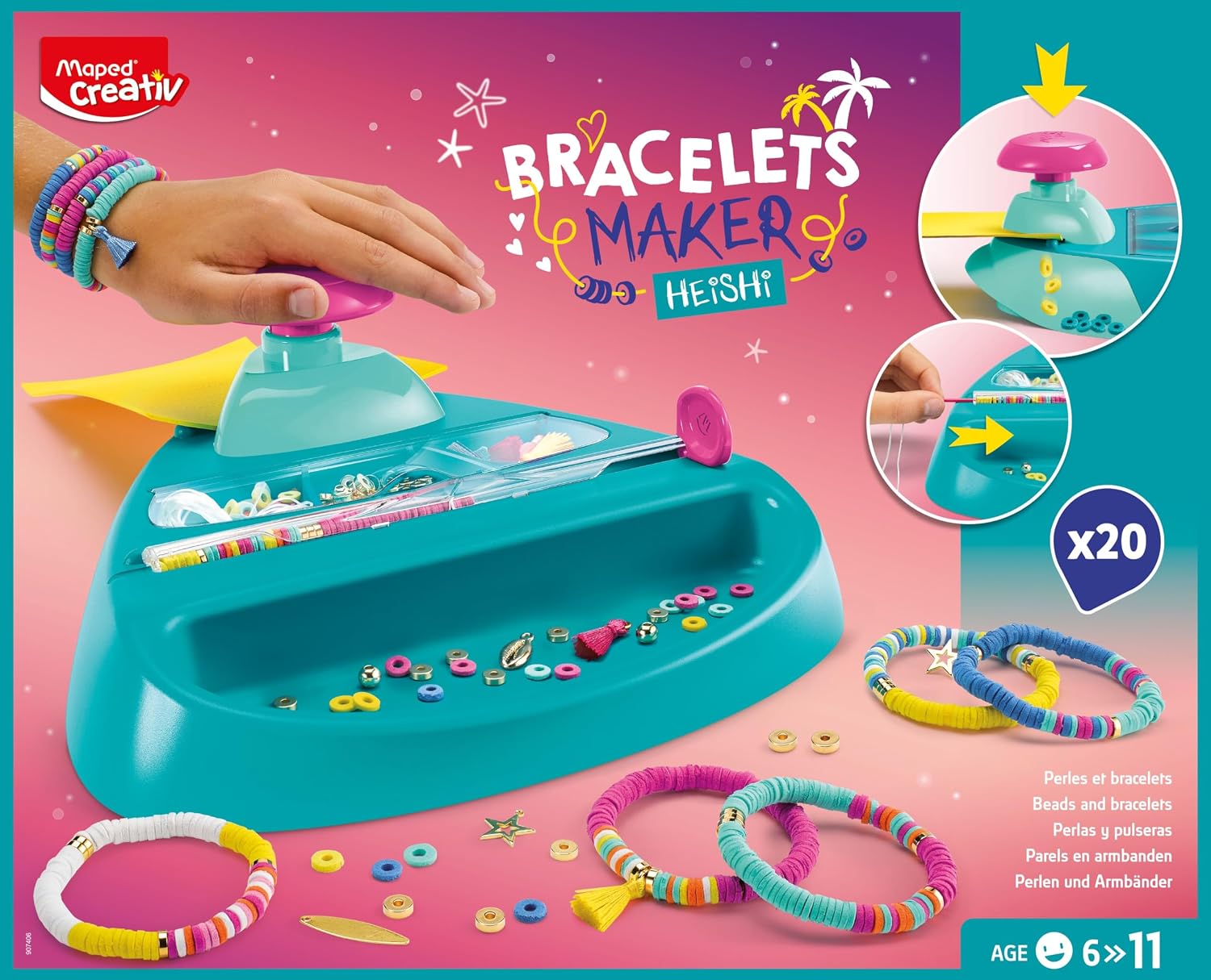 Detalle de Maped 907406 Heishi Bracelet Maker – zestaw do robienia bransoletek
