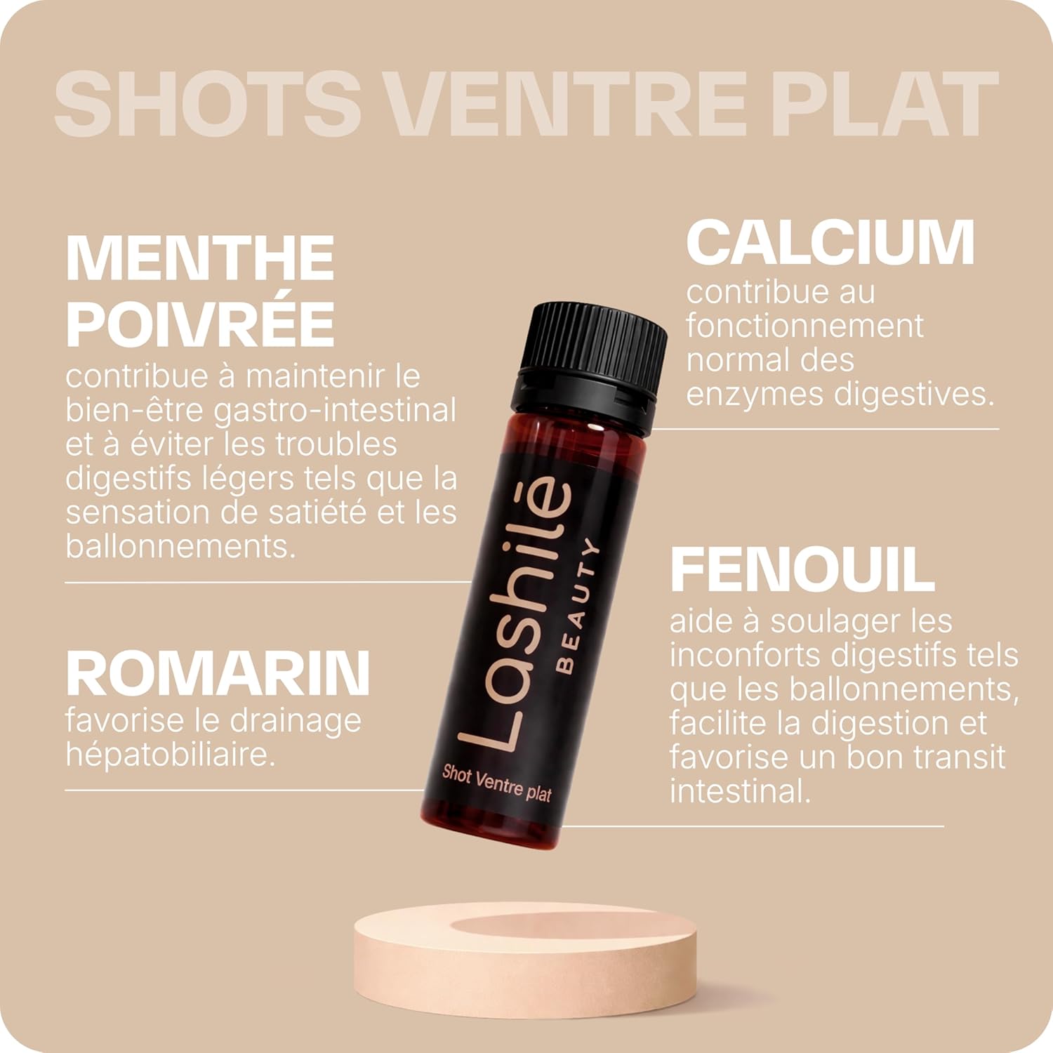 Thumbnail 2 de Lashilé Beauty Shots Ventre Plat — complément alimentaire digestif fenouil, menthe poivrée & romarin (programme 2 mois)