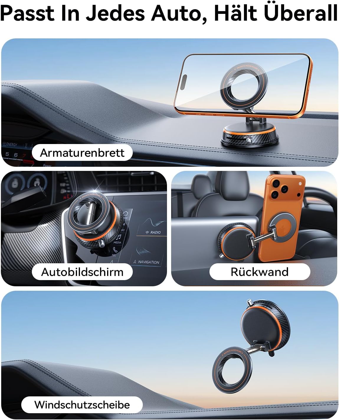 Thumbnail 5 de Peerock Handyhalterung Auto für MagSafe – vakuum Magnetische KFZ-Halterung, 2800 gf, 360° drehbar