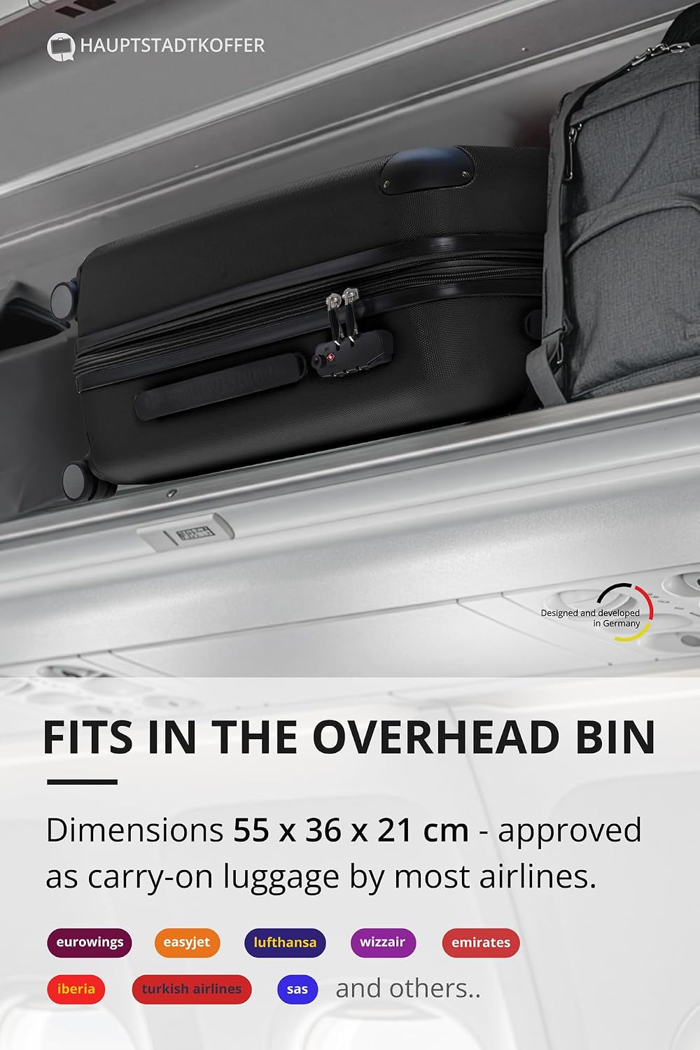 Detalle 2 de Hauptstadtkoffer Spree – Bagage à Main 42 L, TSA, 4 Roues, Extensible, 55 × 36 × 21 cm, Noir
