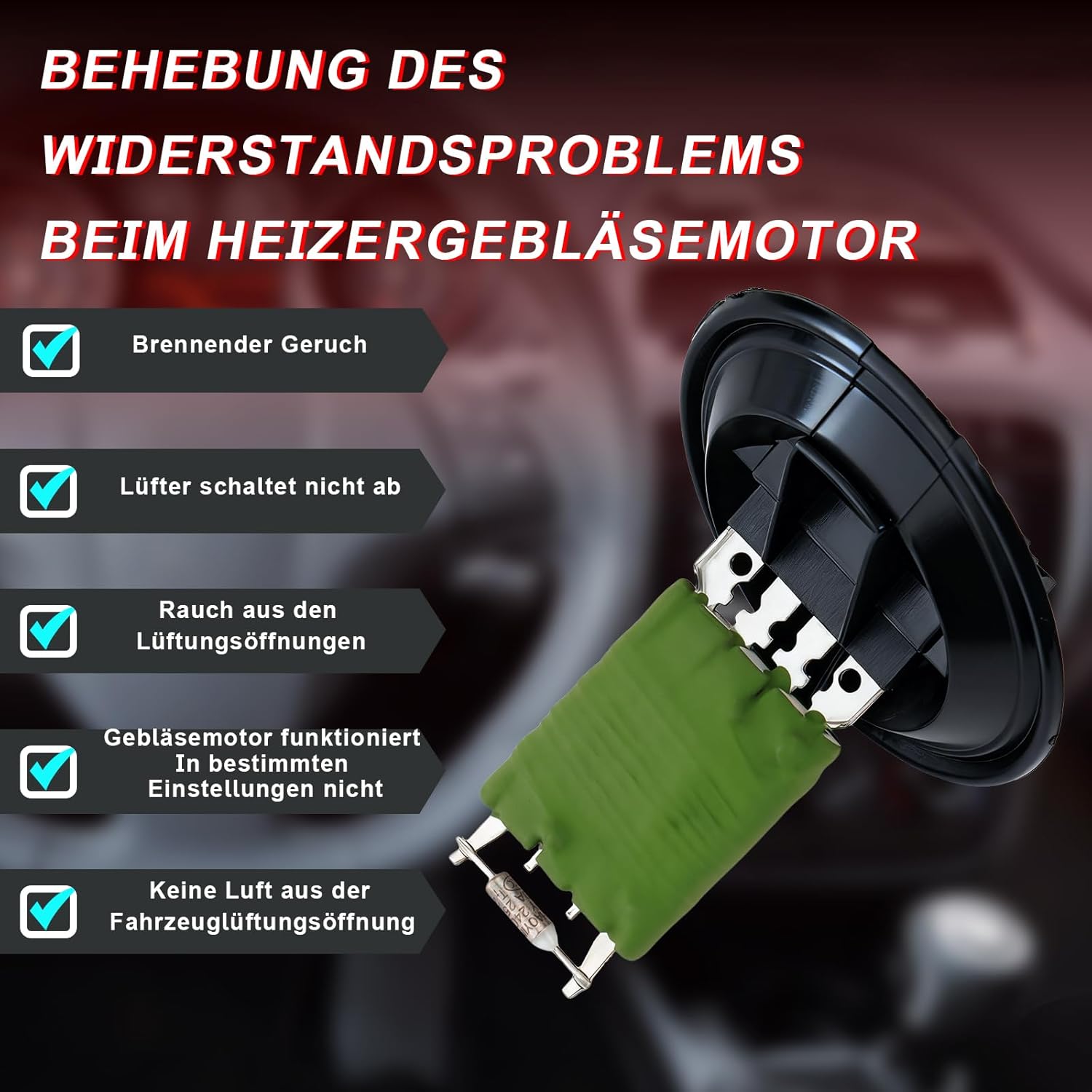 Detalle de ERMWALR Car Heater Blower Motor Resistor (6Q0959263 / 6Q0959263A) – Replacement for multiple VAG models