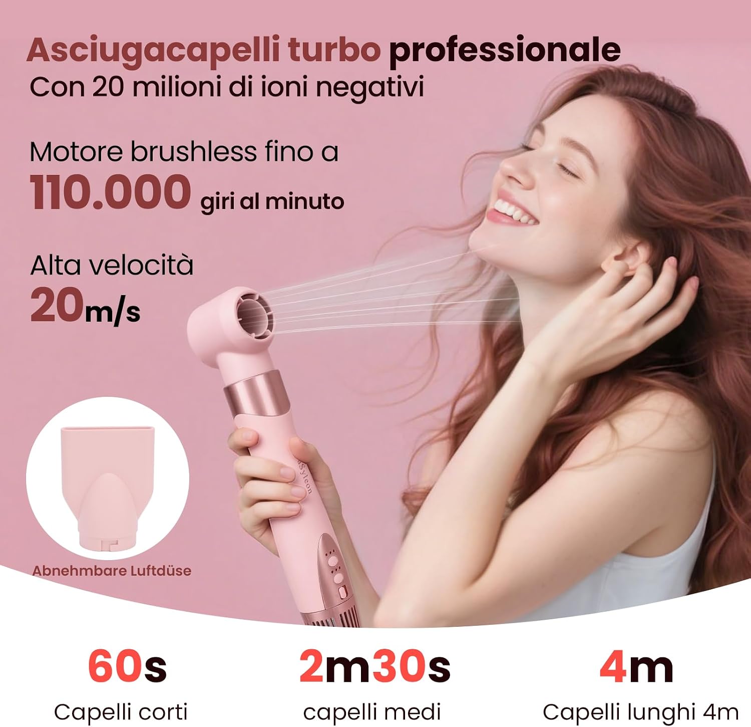 Detalle 2 de AraSyelon 9 in 1 Styler Multifunzione per Capelli con aria calda e ferro arricciacapelli automatico 32 mm
