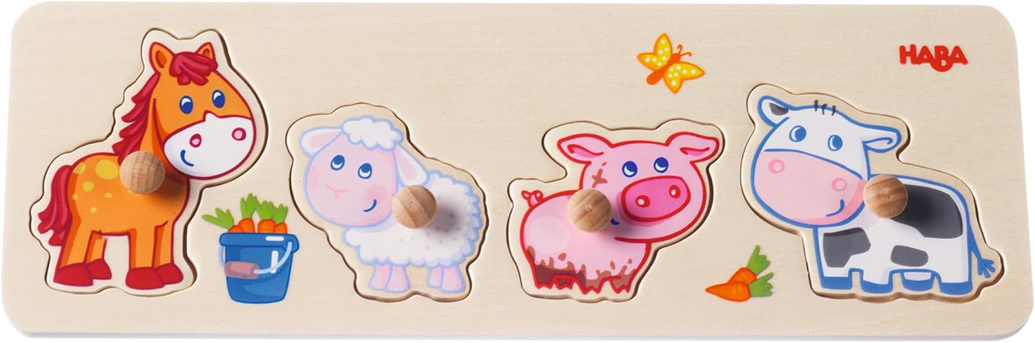 Detalle de Greifpuzzle Bauernhof-Tierkinder 4-teilig