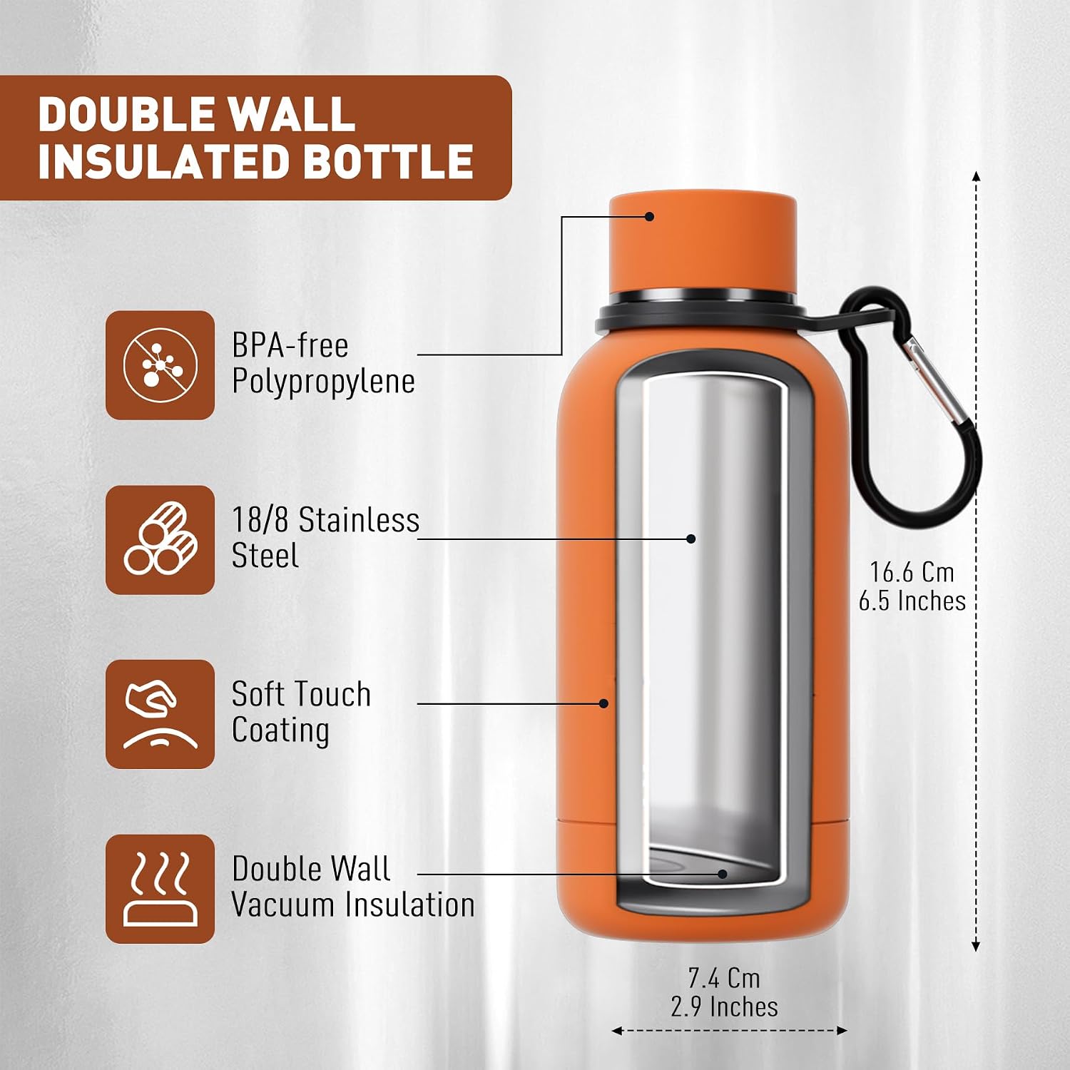 Thumbnail 2 de Exllena Insulated Water Bottle 350ml with Clip