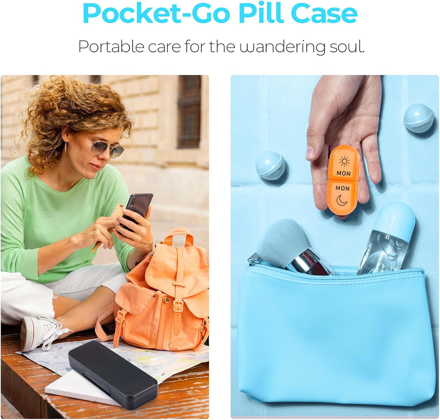 Thumbnail 6 de Pill Boxes 7 Day 2 Times a Day Large Daily Pill Organiser – BPA-Free Week-at-a-glance AM/PM Box