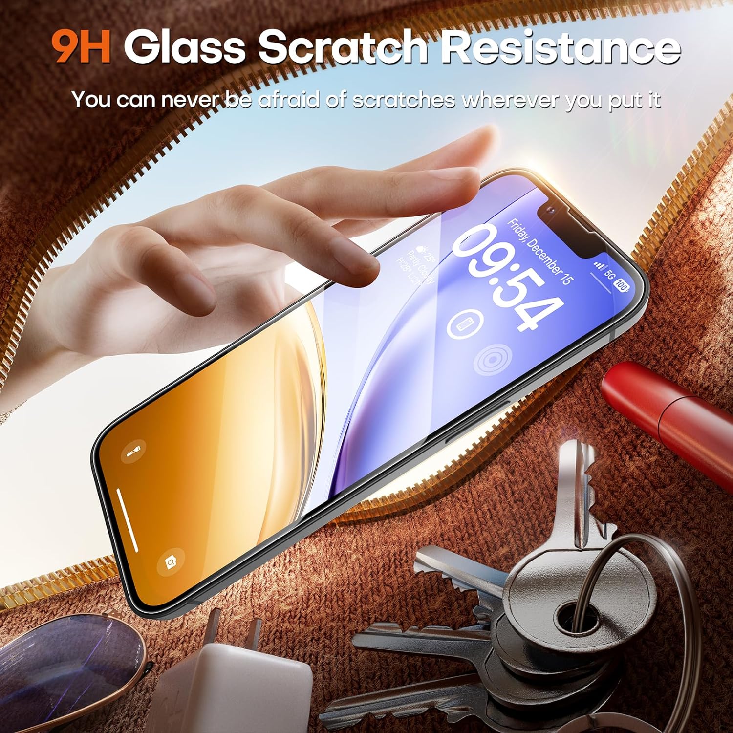 Thumbnail 2 de TOCOL for iPhone 17e Screen Protector (6.1 inch) 9H Hardness Tempered Glass, Auto-Install, Case-Friendly 2-Pack