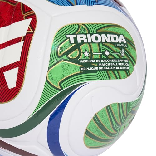 Detalle 1 de adidas Unisex FIFA World Cup 26 Trionda League Ball – Weiß/Team Royal Blue/Solar Blue/Power Red, Größe 5
