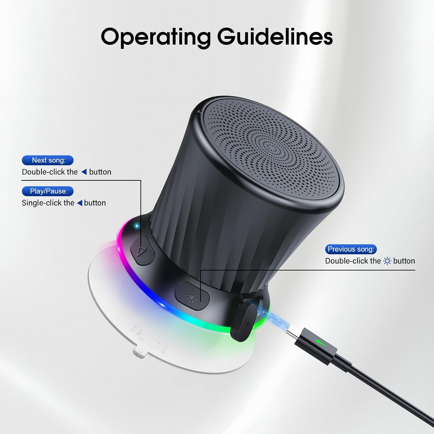 Thumbnail 6 de Bluetooth Shower Speaker 5.3 Portable with Suction Cup