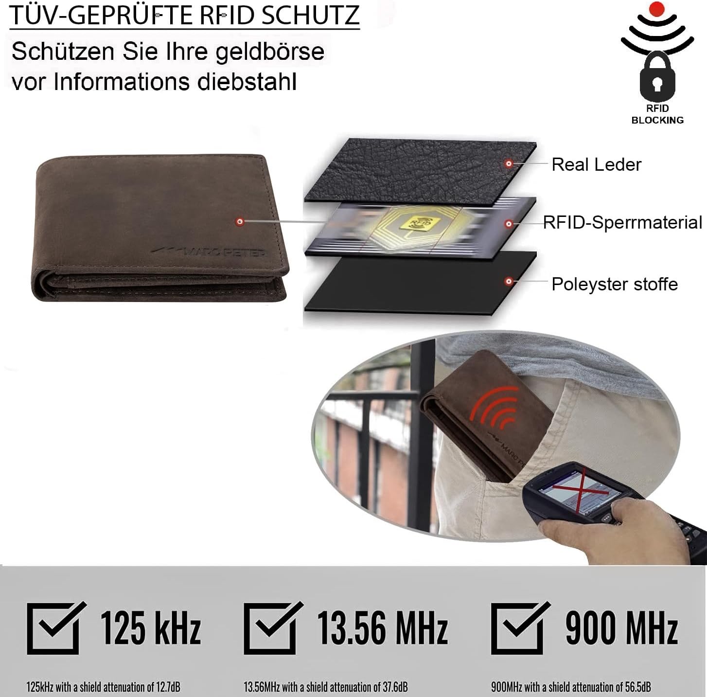 Thumbnail 5 de Marc Peter California AirTag Wallet RFID Geldbörse
