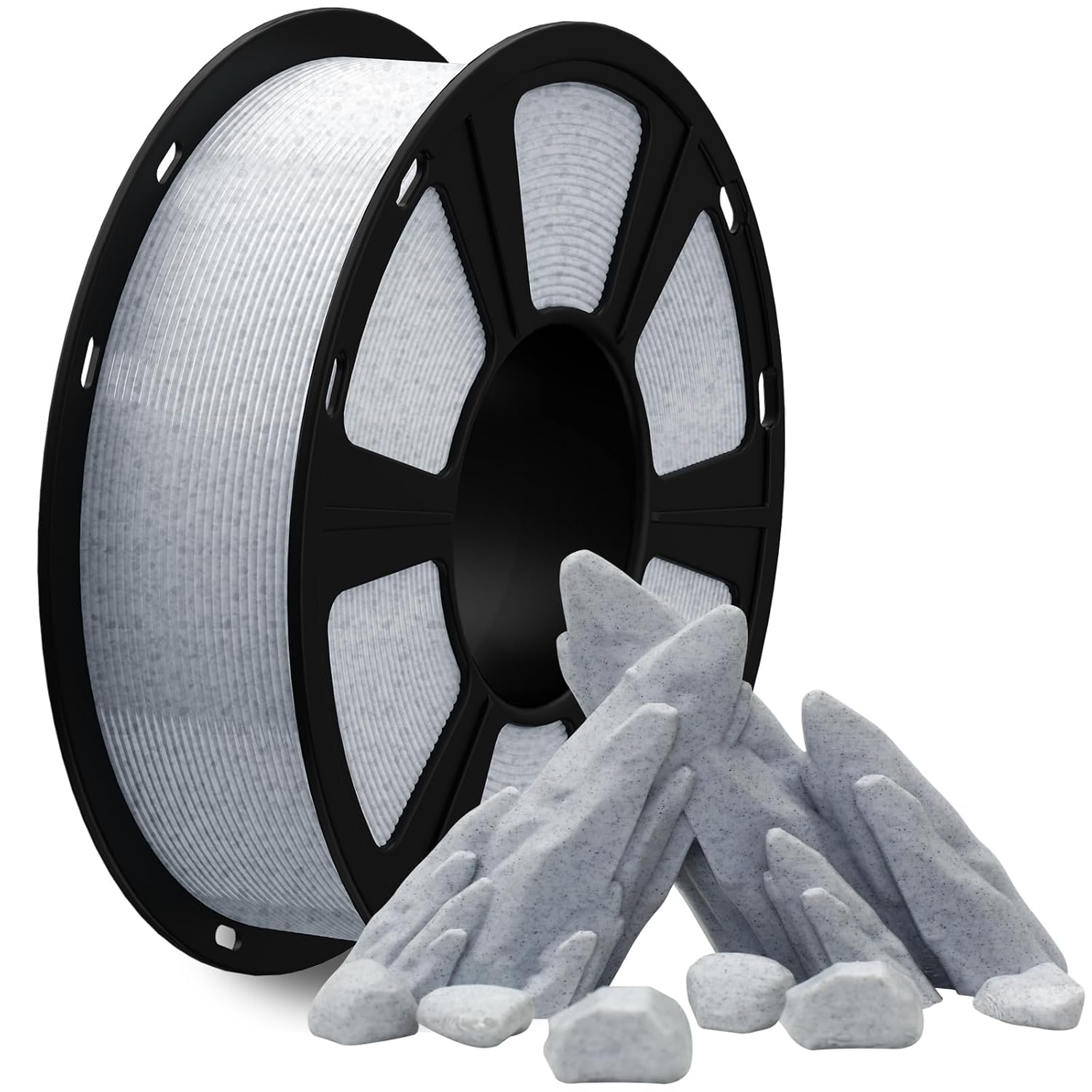 Detalle de Geeetech Marble PLA 3D Printer Filament, White-Grey, 1kg Spool