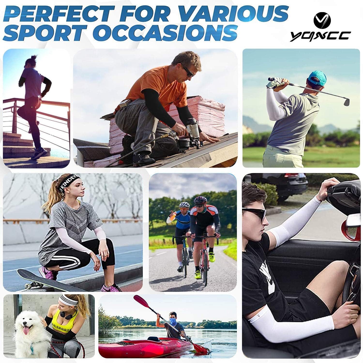 Thumbnail 1 de YQXCC 4 Pairs Arm Sleeves: Cooling UV Sun Protection for All‑Round Sports