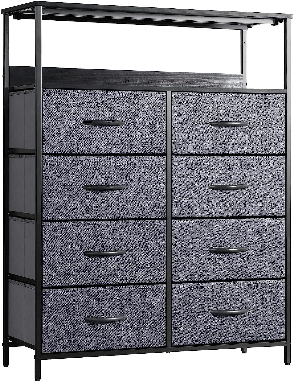 Thumbnail 6 de LYNCOHOME 9 Drawer Fabric Chest of Drawers with Wood Top (Beige) – 100cm x 29.8cm x 100cm