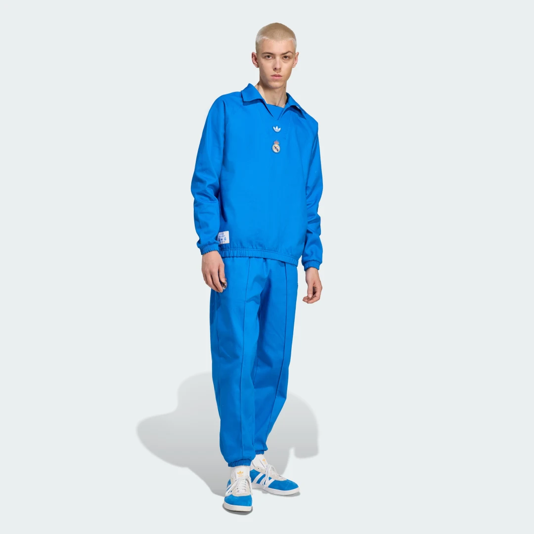 Detalle de Sudadera de entrenamiento Real Madrid Terrace Icons de Adidas – Azul