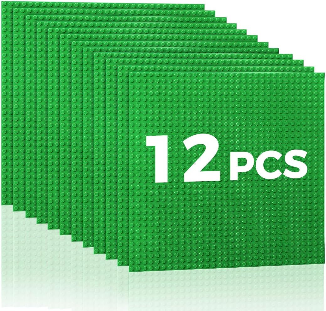 Detalle de Etarnfly bouwplaten, set van 12 groene ABS basisplaten van 25 × 25 cm