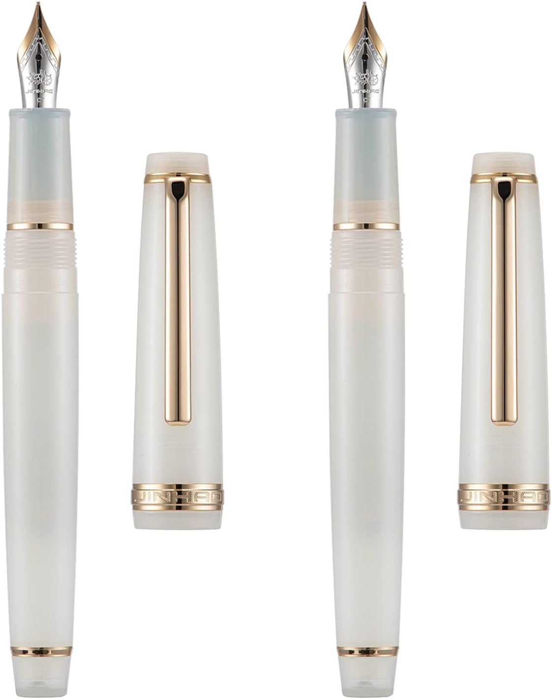 Thumbnail 6 de Jinhao 82 Harz Füllfederhalter Set – 2 Stück mit Konverter, Transparent Gelb, Iridium Extra Fein & Fein Spitze