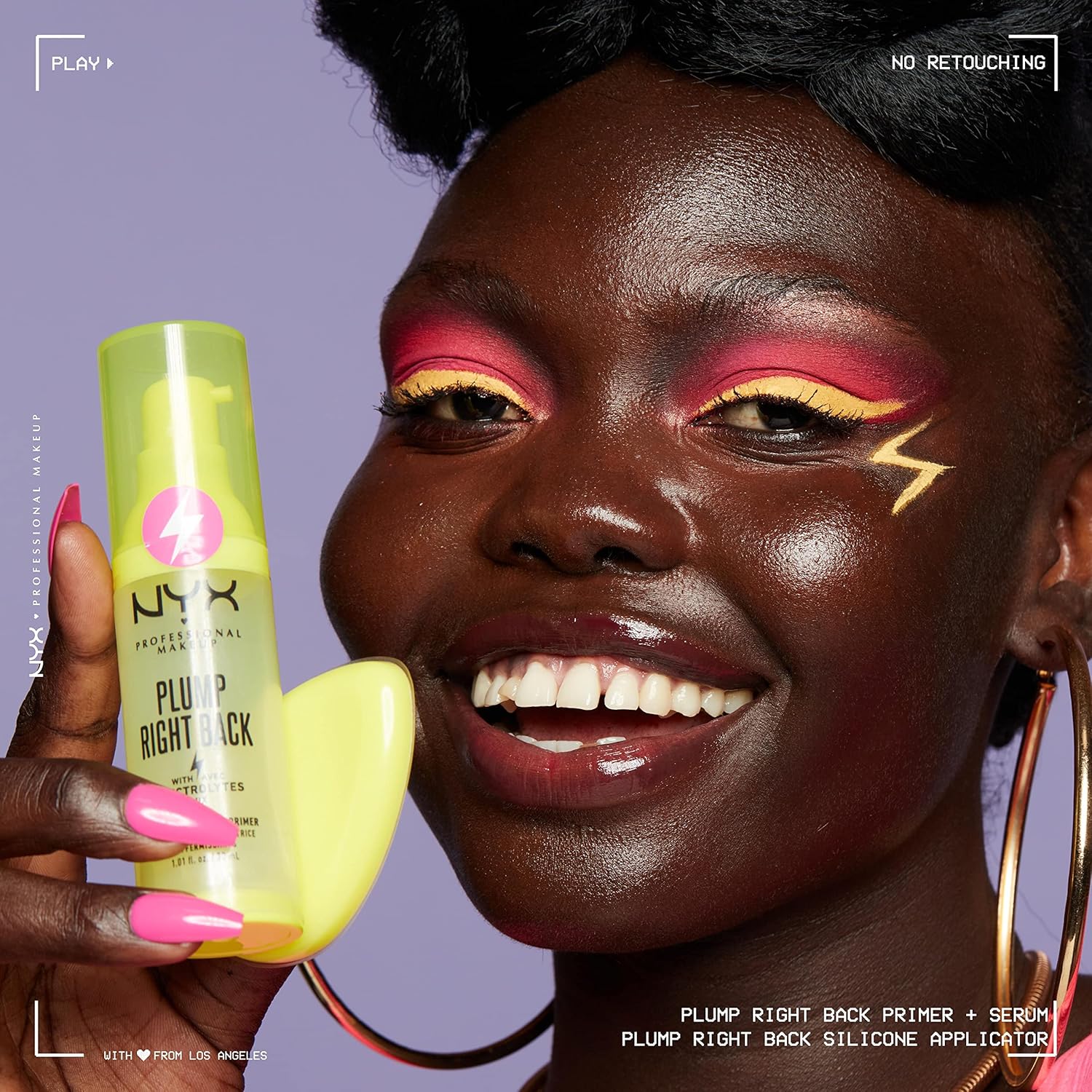 Detalle de NYX Plump Right Back Primer & Siero con Elettroliti – 30 ml: primer trasparente vegan