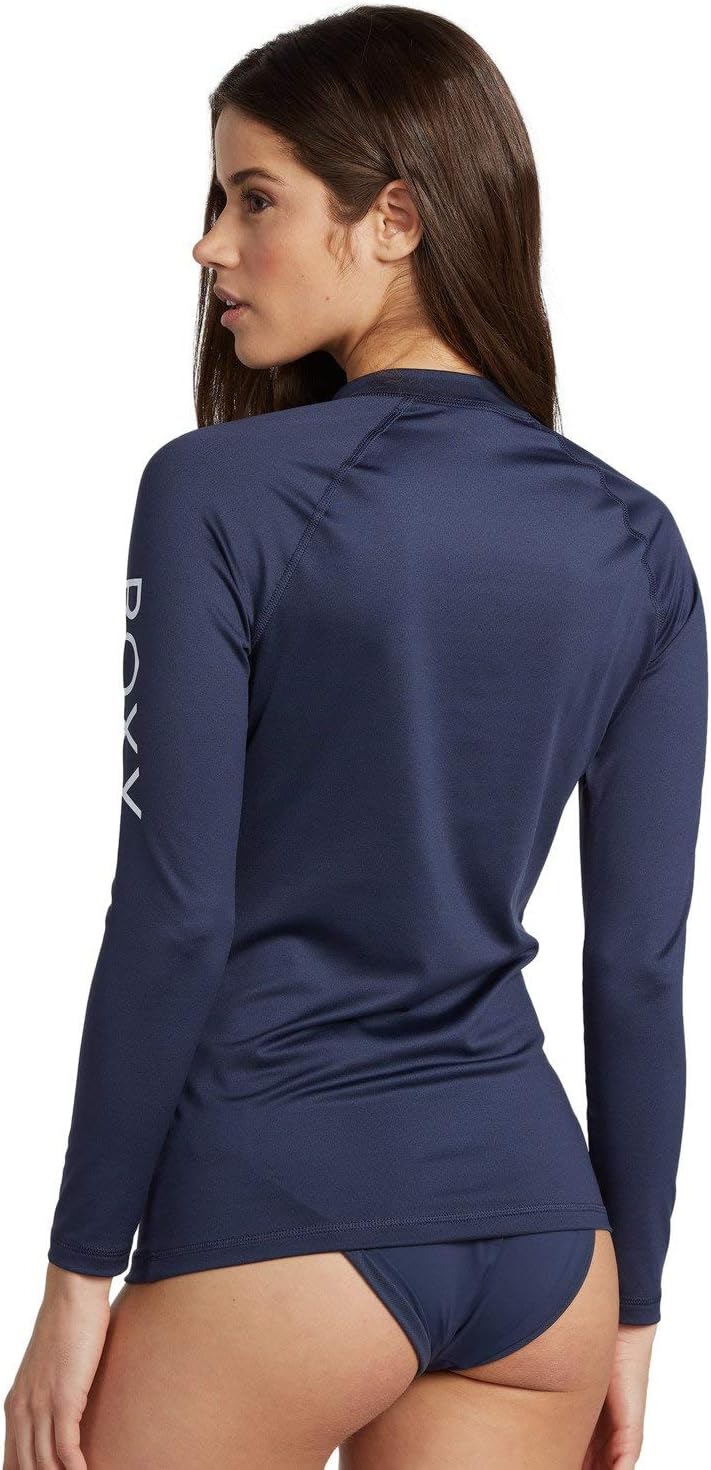 Detalle de Roxy Whole Hearted Rash Vest UPF 50 a maniche lunghe da donna – Mood Indigo, XL