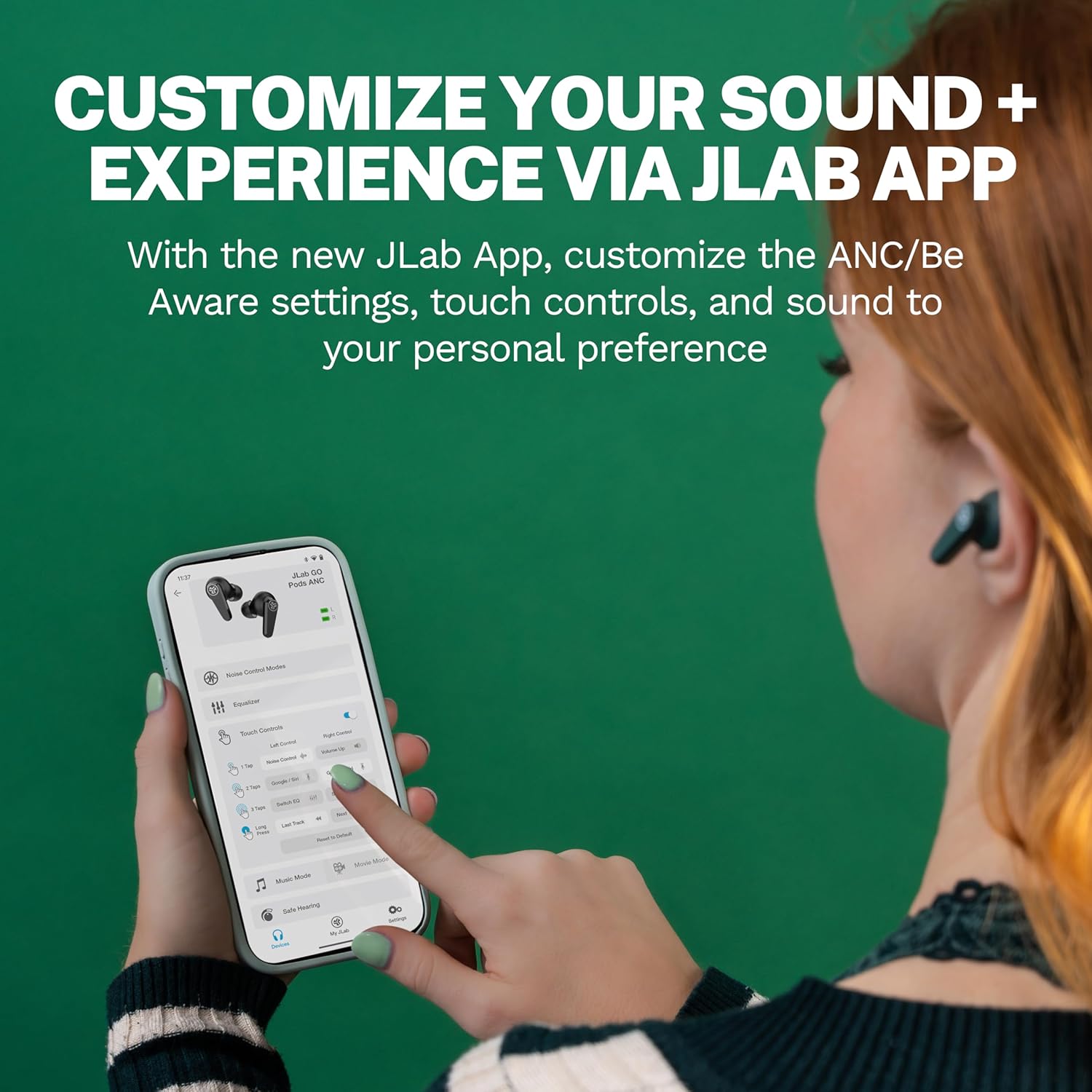 Thumbnail 4 de JLab Go Pods ANC: Auricolari Bluetooth ibrida con cancellazione del rumore, IP55 e autonomia da 26 ore