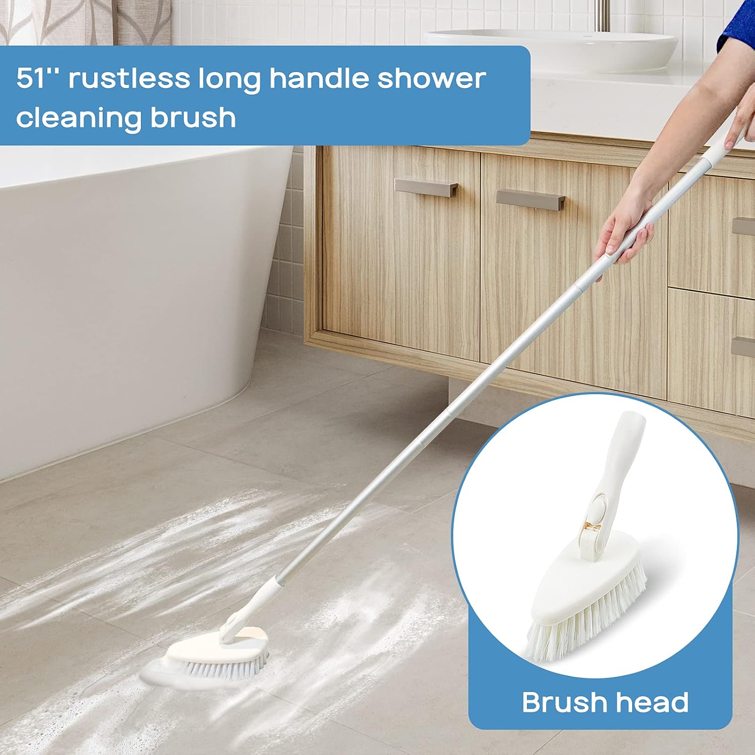 Detalle 1 de Qaestfy 51in Shower Cleaning Brush and Scrubber