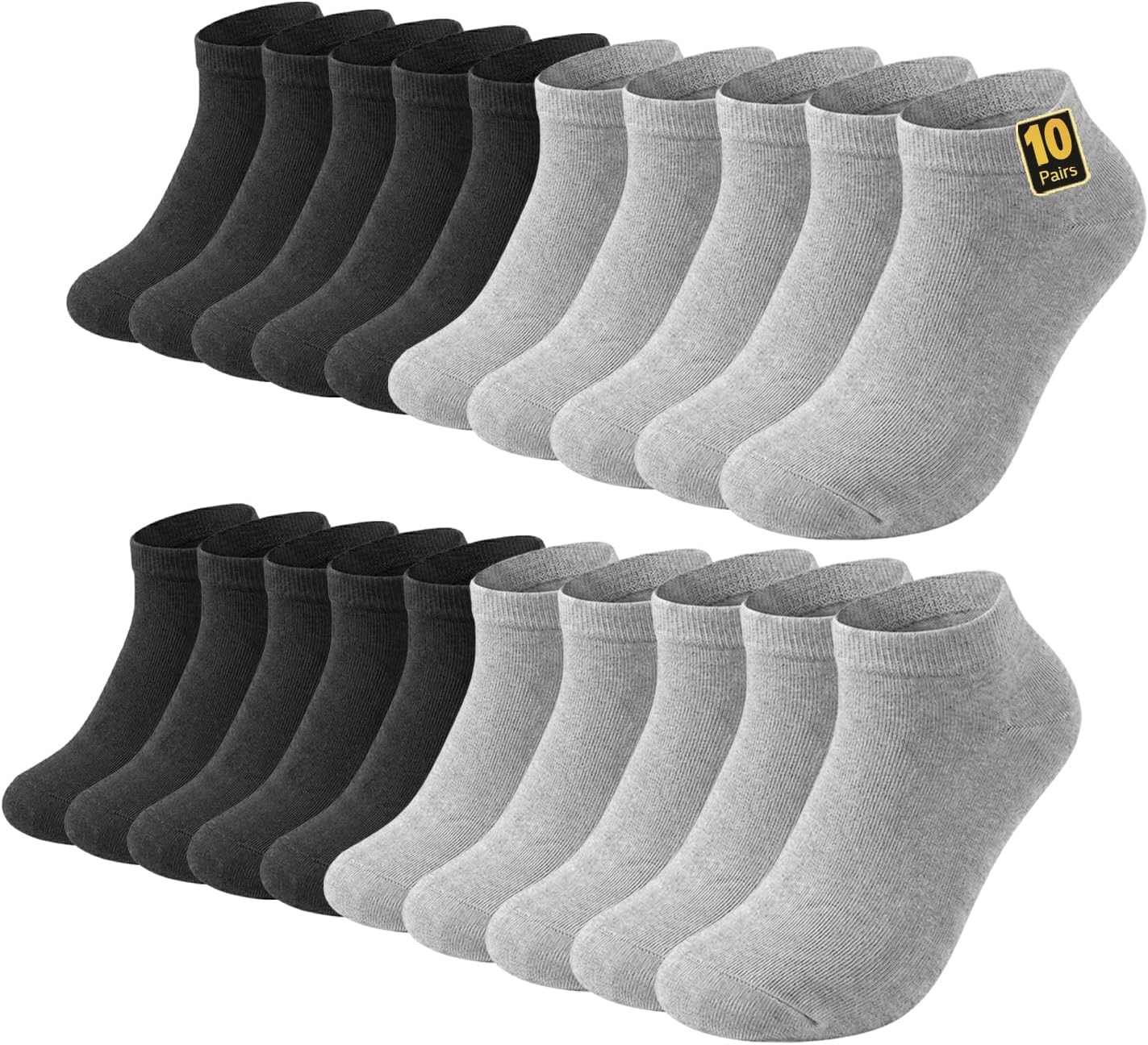 Thumbnail 6 de Wamicu pack de 10 pares de calcetines tobilleros de algodón peinado (negros), talla 43-46