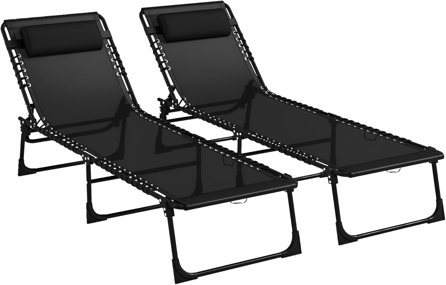 Outsunny Lot de 2 Bain de Soleil pliable