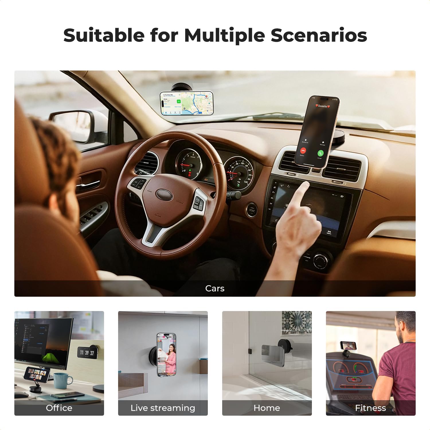 Thumbnail 4 de K&F CONCEPT Magnetic Car Phone Holder with 360° Rotatable Mount