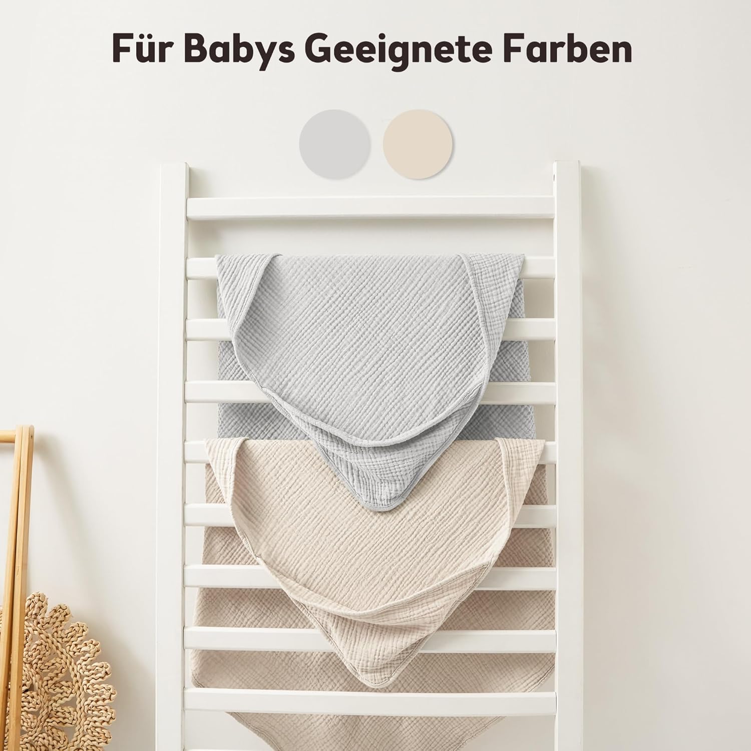 Thumbnail 5 de Susurration Baby Handtuch mit Kapuze (2er-Set) aus Musselin-Baumwolle – für Bad & Wickelbereich