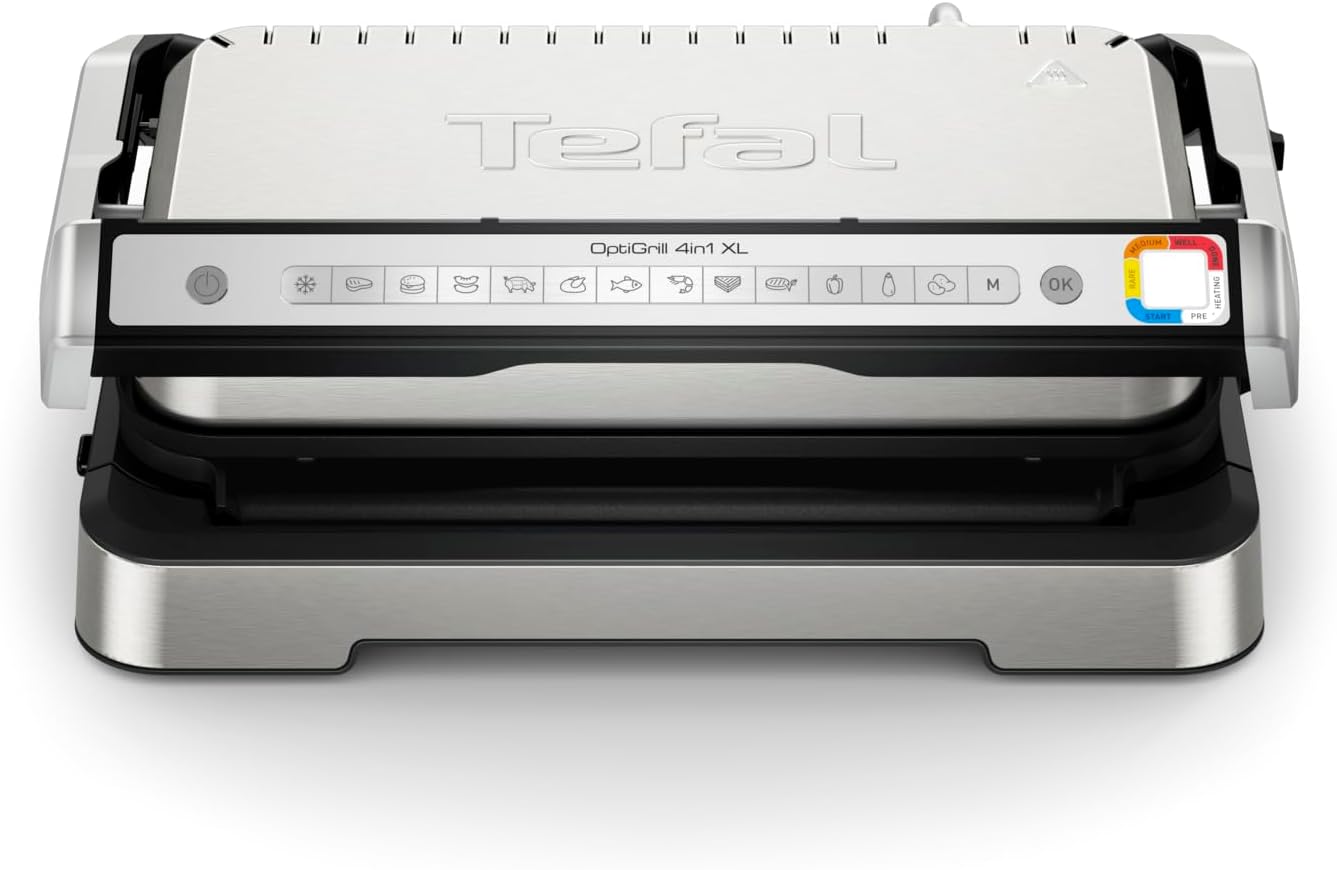 Detalle de Tefal OptiGrill 4in1 XL Kontaktgrill mit Backschale – vielseitig, automatisiert und für Tisch oder Ofen