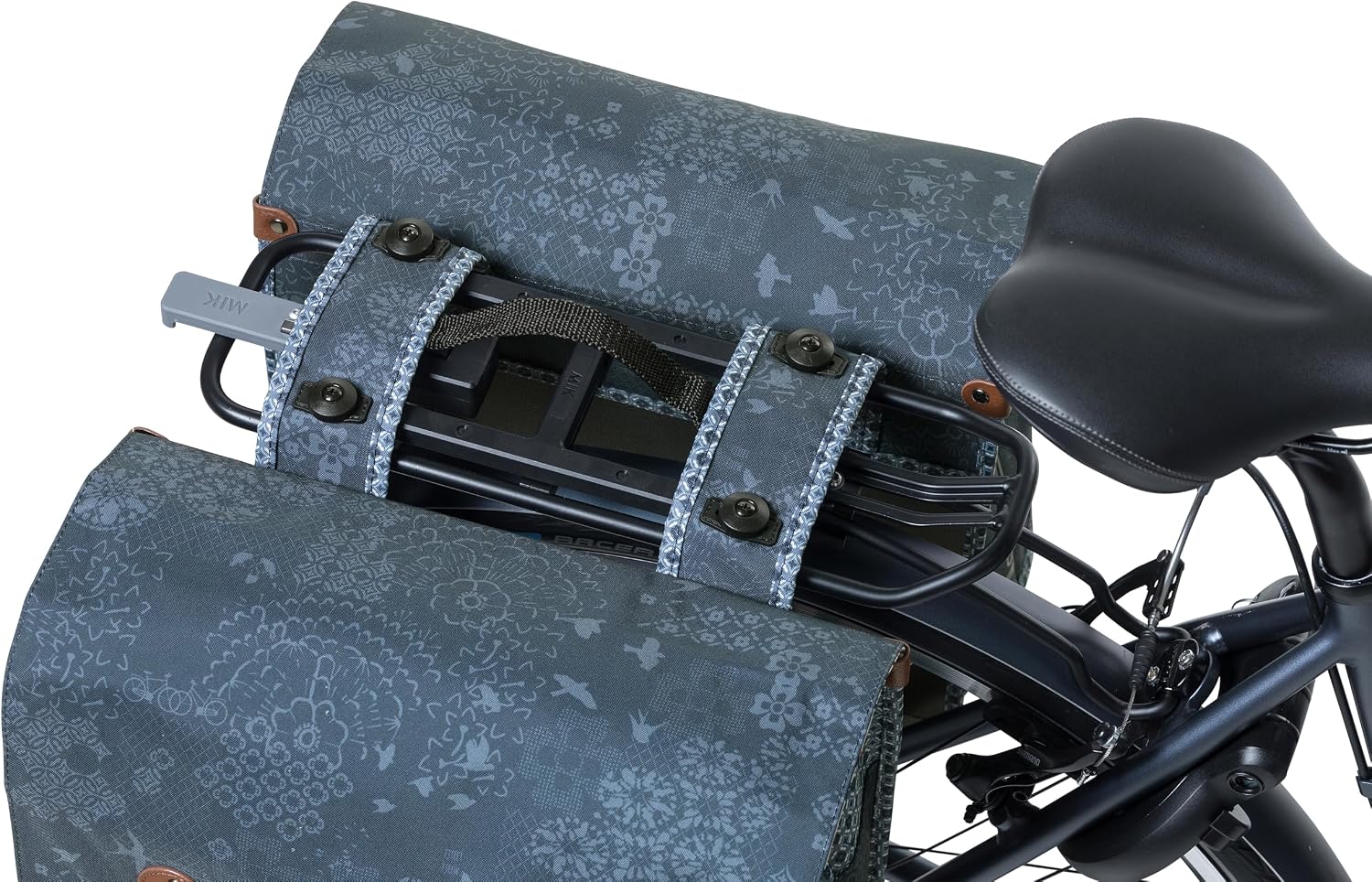 Detalle de Basil Boheme podwójna sakwa rowerowa MIK, 35 l, niebieska, wodoodporna