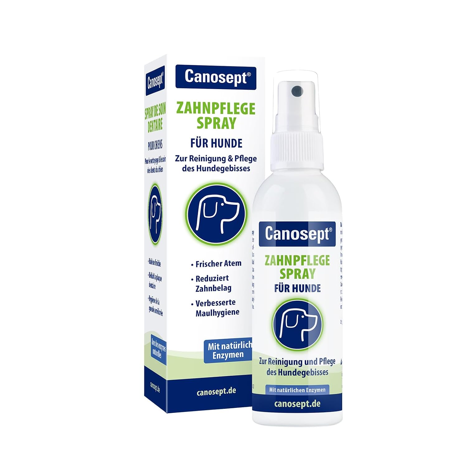Detalle de Canosept Zahnpflegespray für Hunde 100 ml – Zahnsteinentferner und Mundgeruchbekämpfer