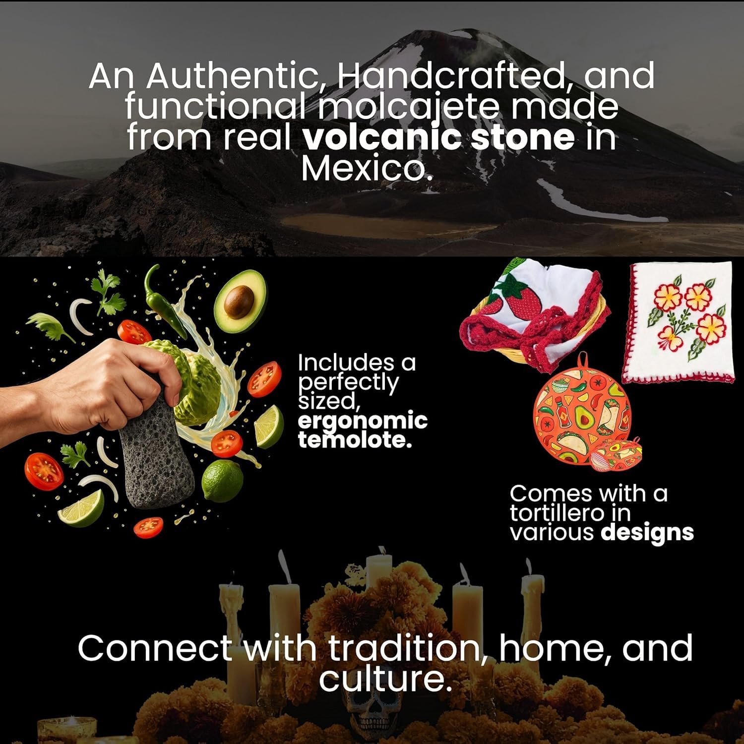 Thumbnail 5 de Molcajete Mexicano volcanic rock mortar and pestle 🍲