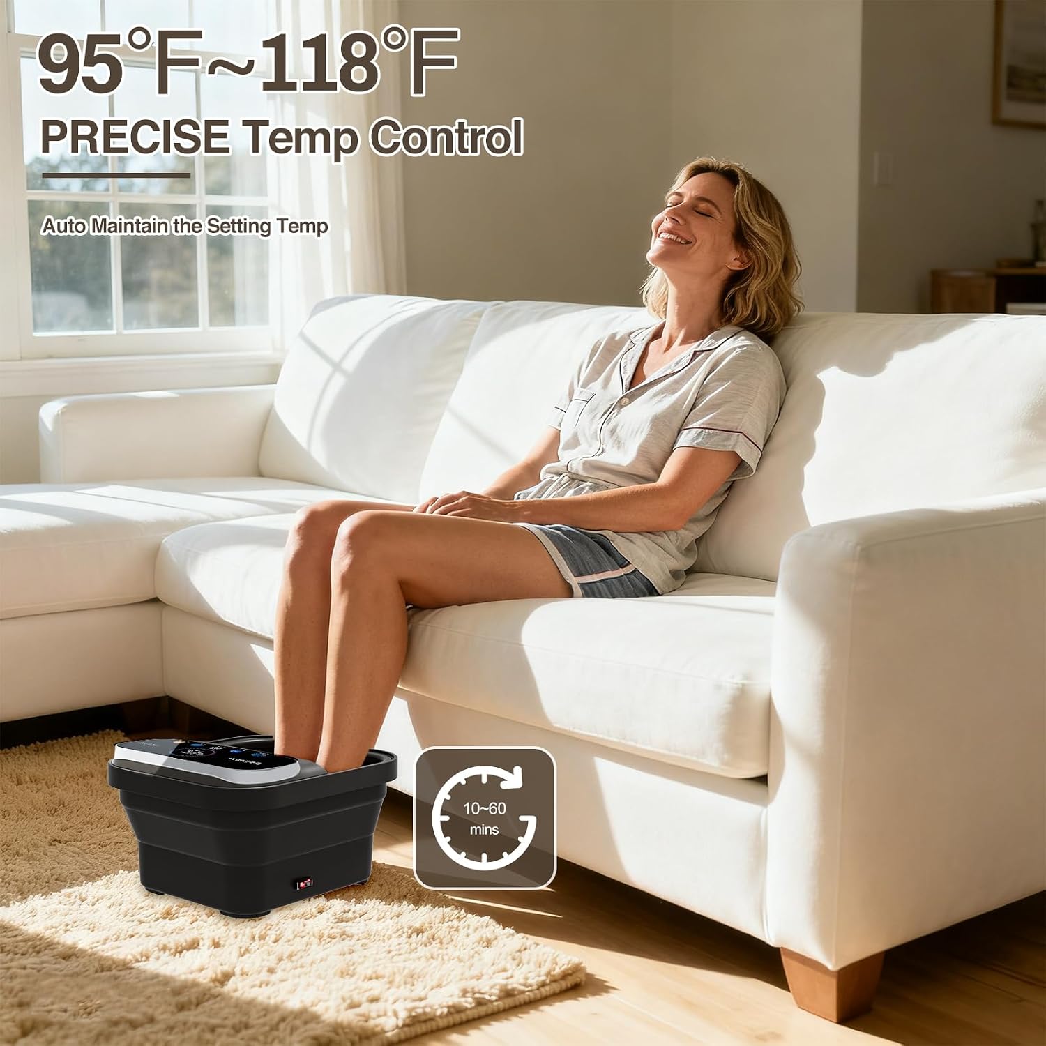 Thumbnail 2 de Beinilai foot spa bath with bubbles, 48°C