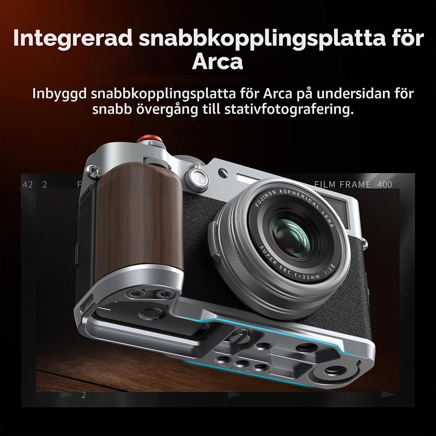 Detalle 1 de SMALLRIG 4804 L-format trägrepp för Fujifilm X100VI/X100V med Arca-platta