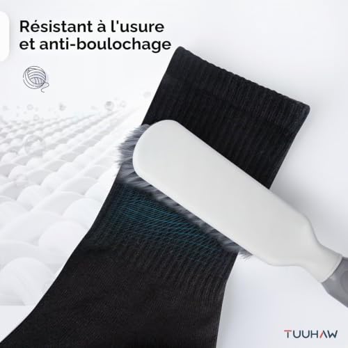 Detalle de TUUHAW Chaussettes Homme 43-46 Noir – Sport, Tennis et Course