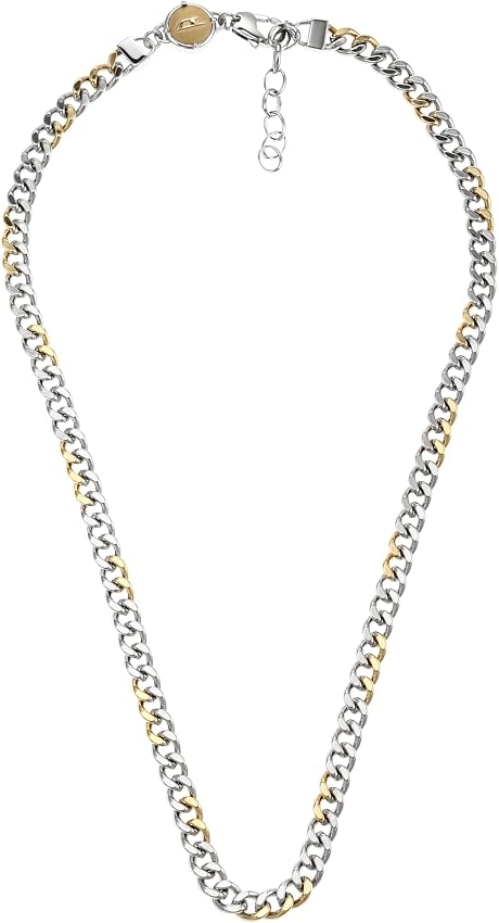 Detalle de Diesel Collar hombre acero inoxidable bicolor 2 tonos