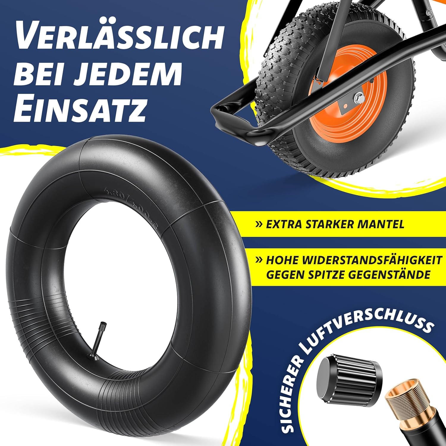 Thumbnail 5 de MASKO Schubkarre / Bauschubkarre 100 Liter (bis 250 kg) mit Luftreifen & Stahlfelge inkl. Ersatzschlauch