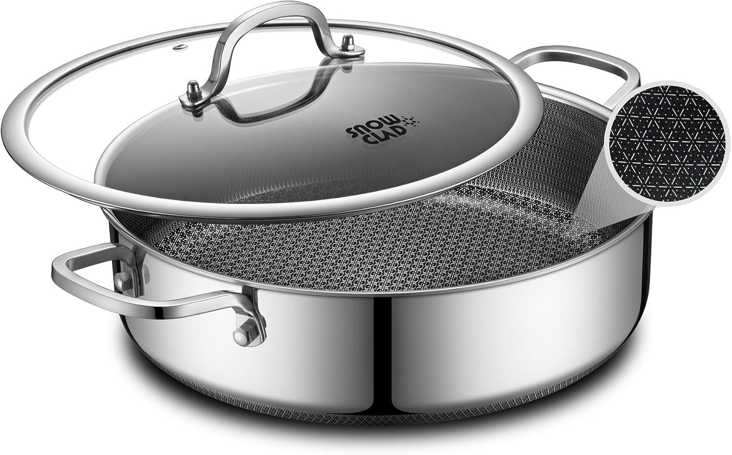 Thumbnail 6 de Hybrid Nonstick Saute Pan & Braiser, 6.5 Quart Deep Frying Pan with Lid (12.5 inch) PFOA-Free