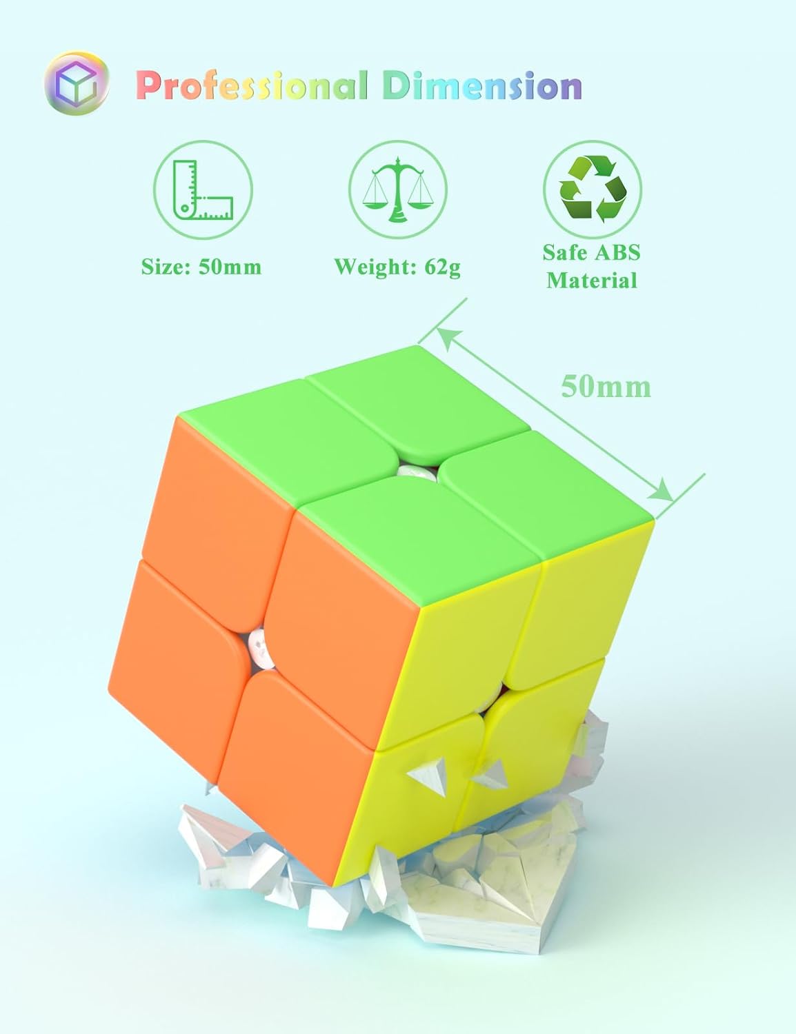 Thumbnail 1 de ROXENDA Speed Zauberwürfel 2x2x2 Stickerless – Professional Drehwürfel für schnelleres Lernen