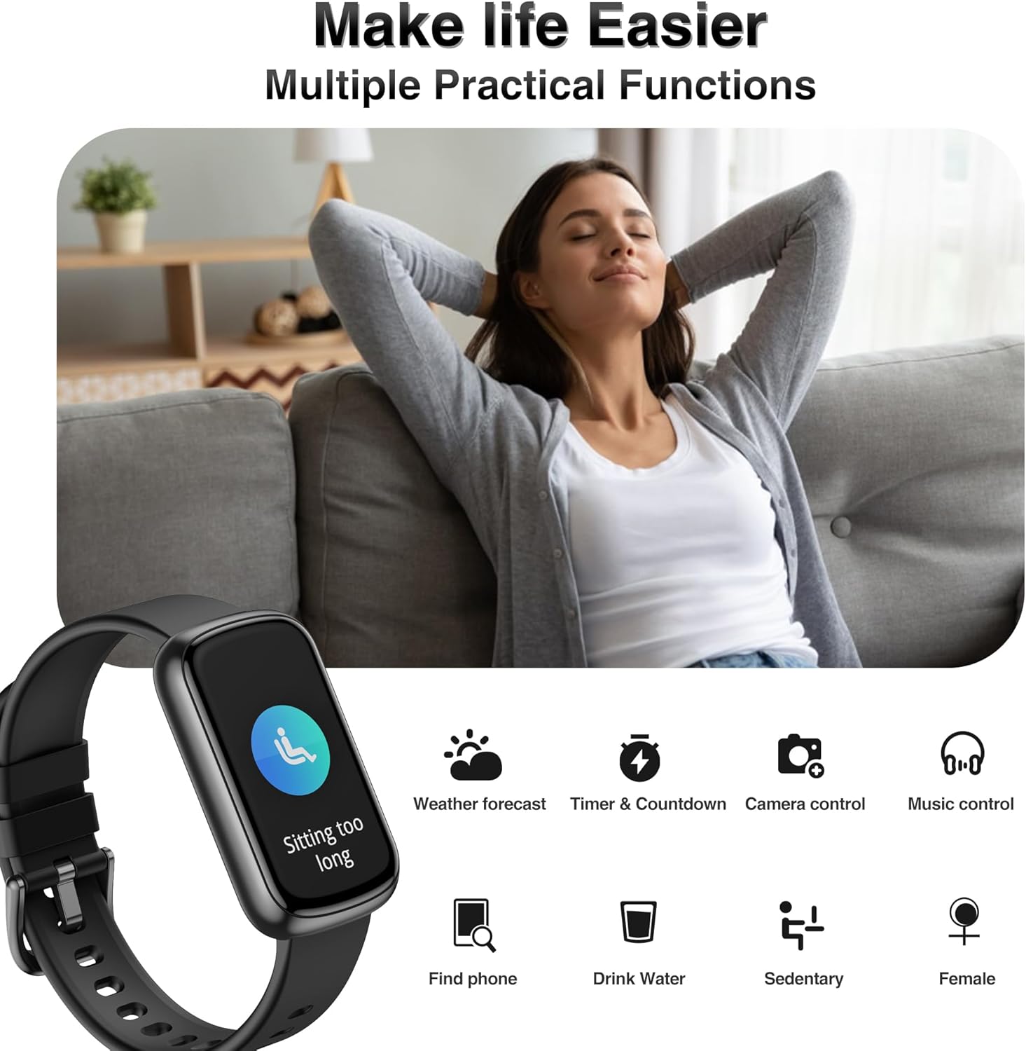 Detalle 2 de Fitness Tracker Smart Watch for All: 24/7 Heart Rate, SpO2, Sleep & Activity Tracking