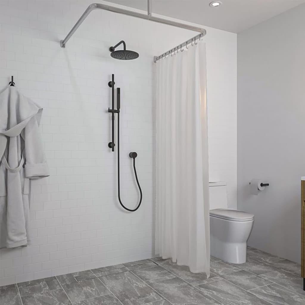 Detalle de Sealskin Easy Roll – metalowy drążek do zasłony prysznicowej, srebrny