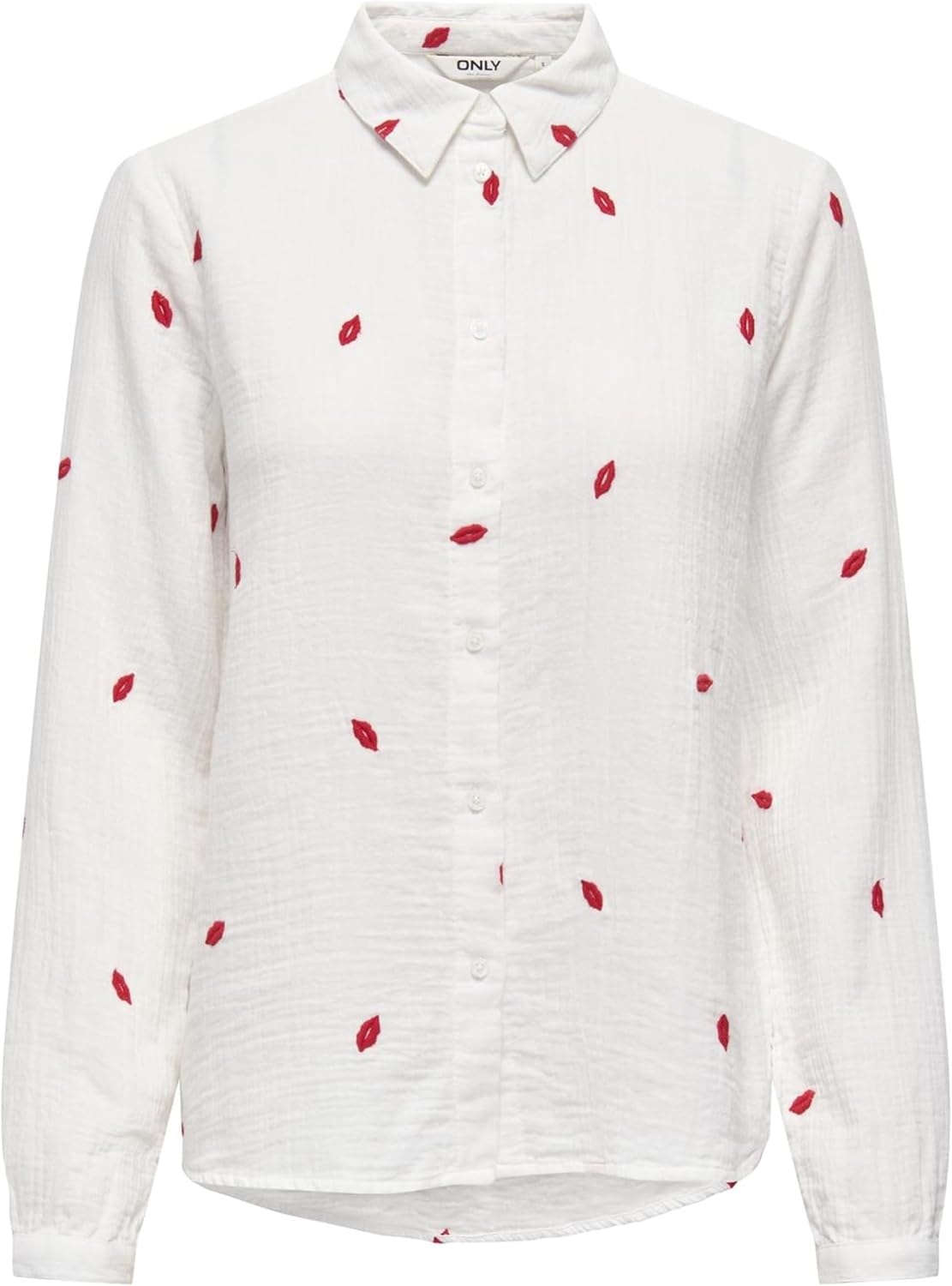 Detalle de ONLY Onlnoella-Mia L/S Kiss Shirt Wvn CS Donna – Camicia a maniche lunghe, taglio normale