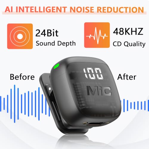 Thumbnail 1 de Utsund 2 Mini Wireless Lavalier Microphones – Compact, Plug-and-Play for iPhone, Android and Laptops