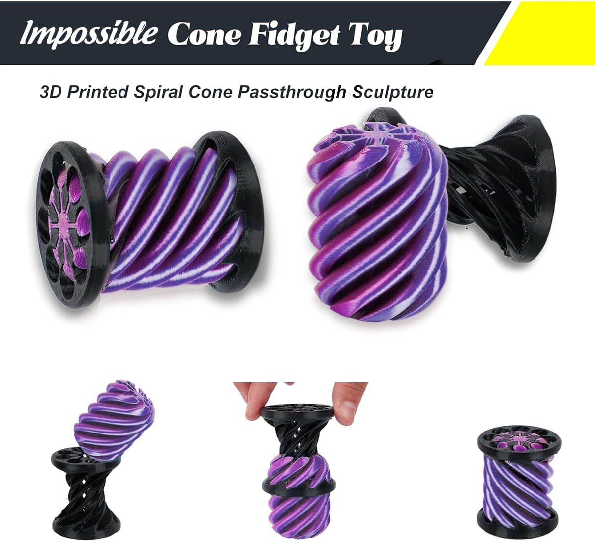 Detalle 2 de Impossible Cone 3PCS spiral fidget toy