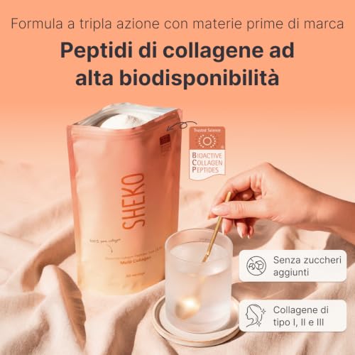 Detalle 2 de SHEKO Collagene Idrolizzato in Polvere – Bovino Tipo 1, 2 e 3 – 450 g