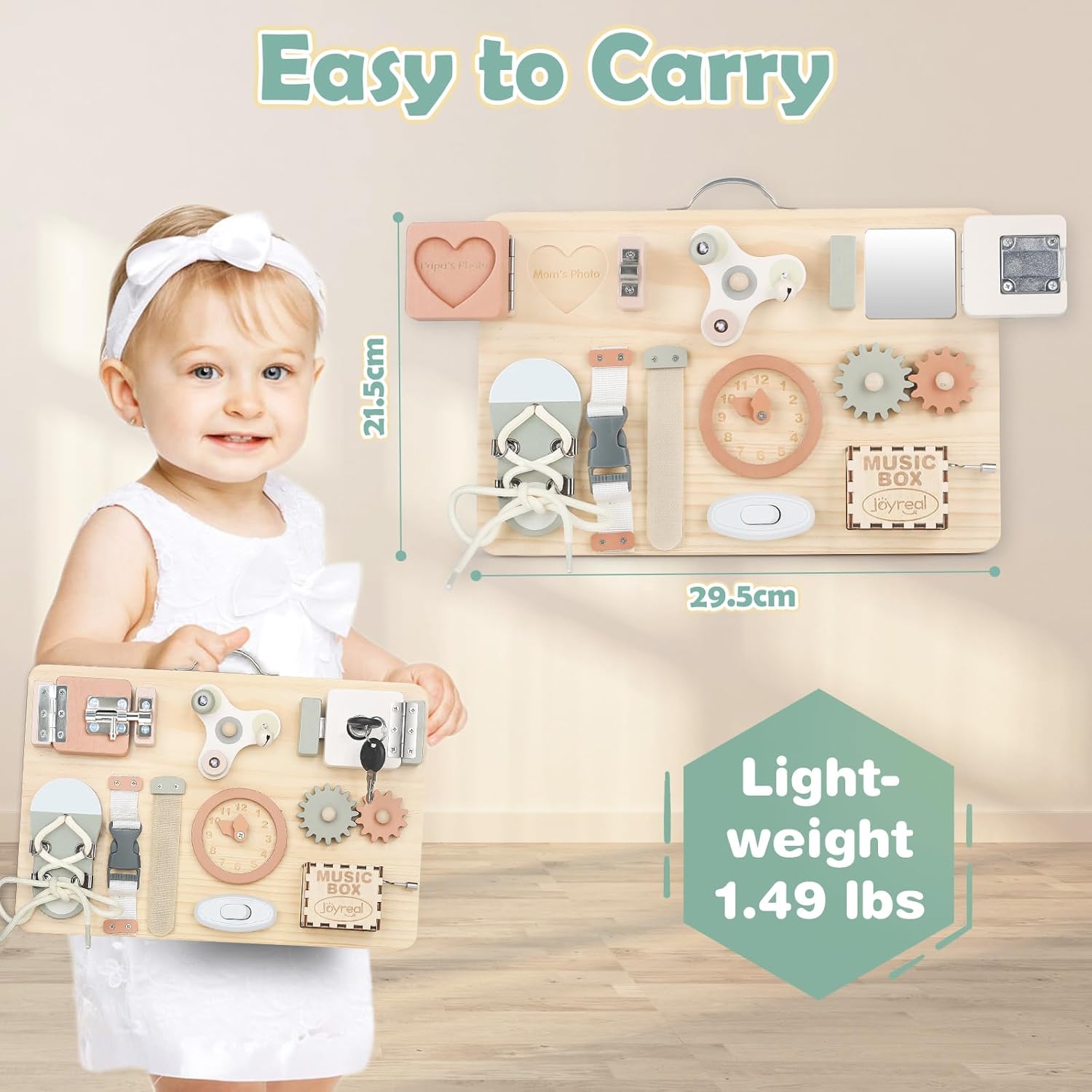 Thumbnail 5 de Joyreal wooden busy board for toddlers